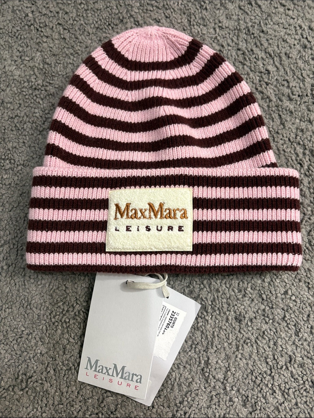 Max Mara Leisure striped rib-knit beanie
